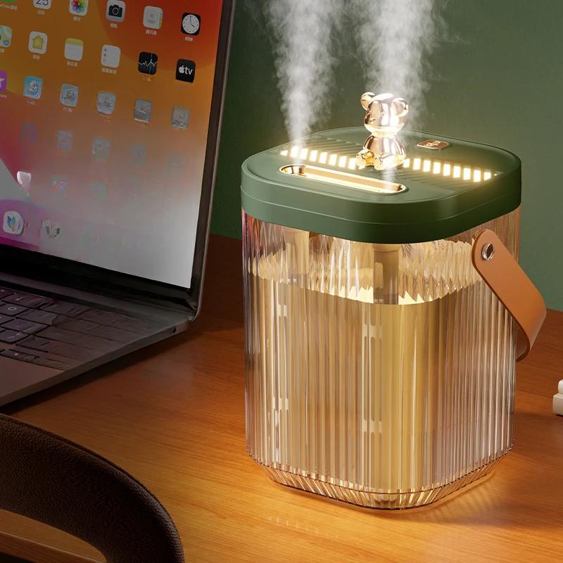 Desktop Humidifier Home Bedroom Large Capacity Ambient Light Double Nozzle Super Fog Sprayer