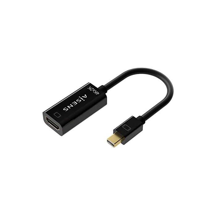 Convertisseur Mini DP vers HDMI - AISENS - A125-0643 - 4K@30Hz - Noir - 15 cm