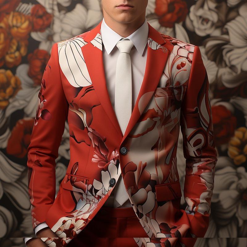 

Men s Stylish Long Sleeve 3D Printed Blazer XXXXL