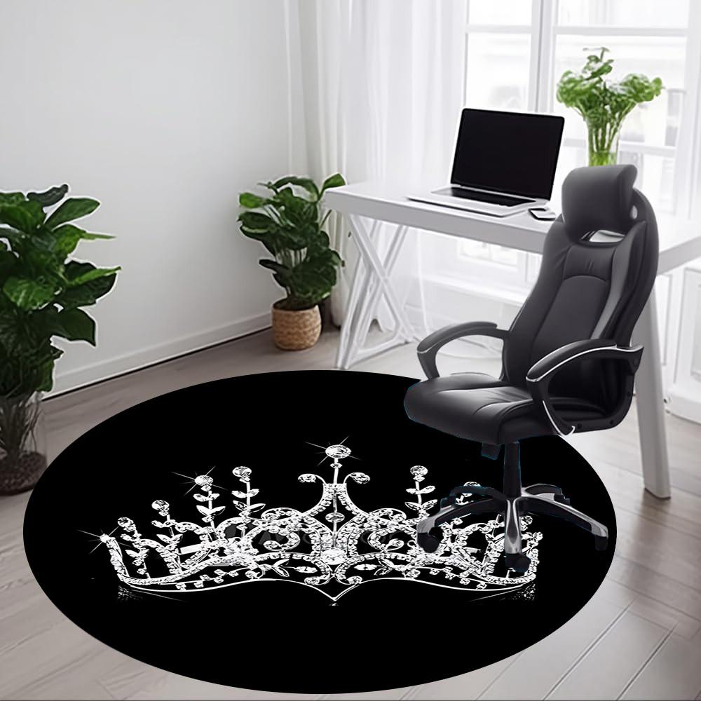1pc Crown Chair Carpet for Office, Non-slip, Soft and Durable Office Rug for Decoration, Perfect for Office yy260325083