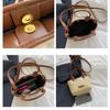 Summer Vacation Style Woven Rope Handled Beach Tote Bag Trendy Rattan Basket Shoulder Crossbody Bag