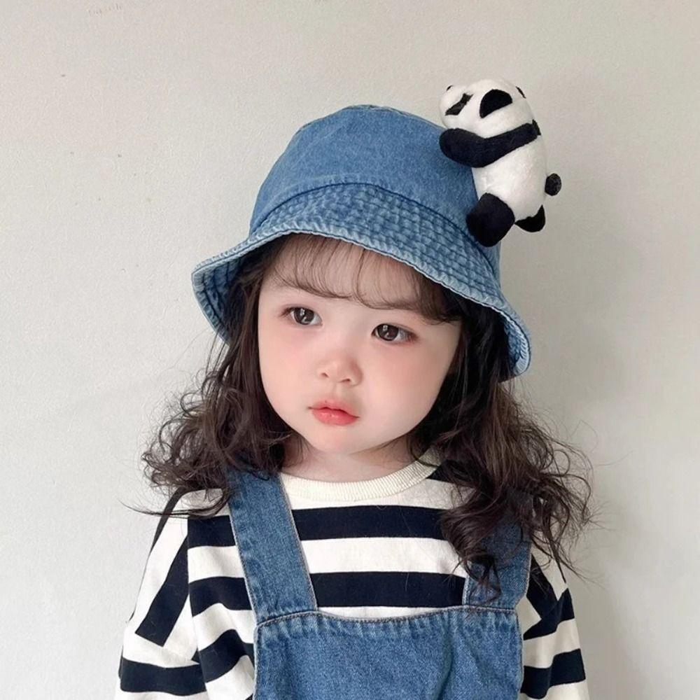 Panda Kids Bucket Cap Korean Style Baby Fisherman Hat Fashion Children Sun Visor Hat  Camping