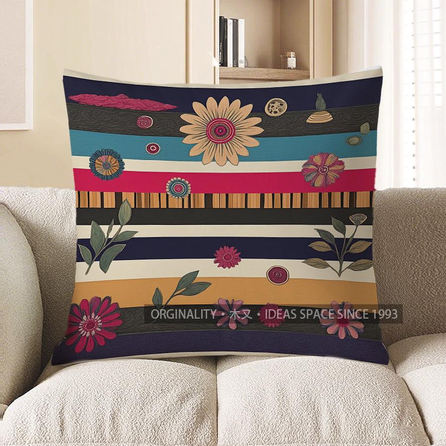 Home Decor Colorful Abstract Pattern Decorative Pillow Cover Pattern Cushion Cover Suitable For Sofa Bedroom Car Pillow Cover