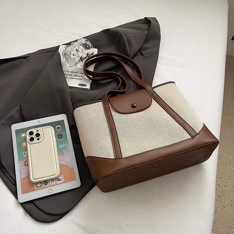 Piece for Travel, Casual Large-capacity Women's Bag, Fashionable Shoulder Bag, Work Clothing Bag, Canvas Versatile Tote Bag