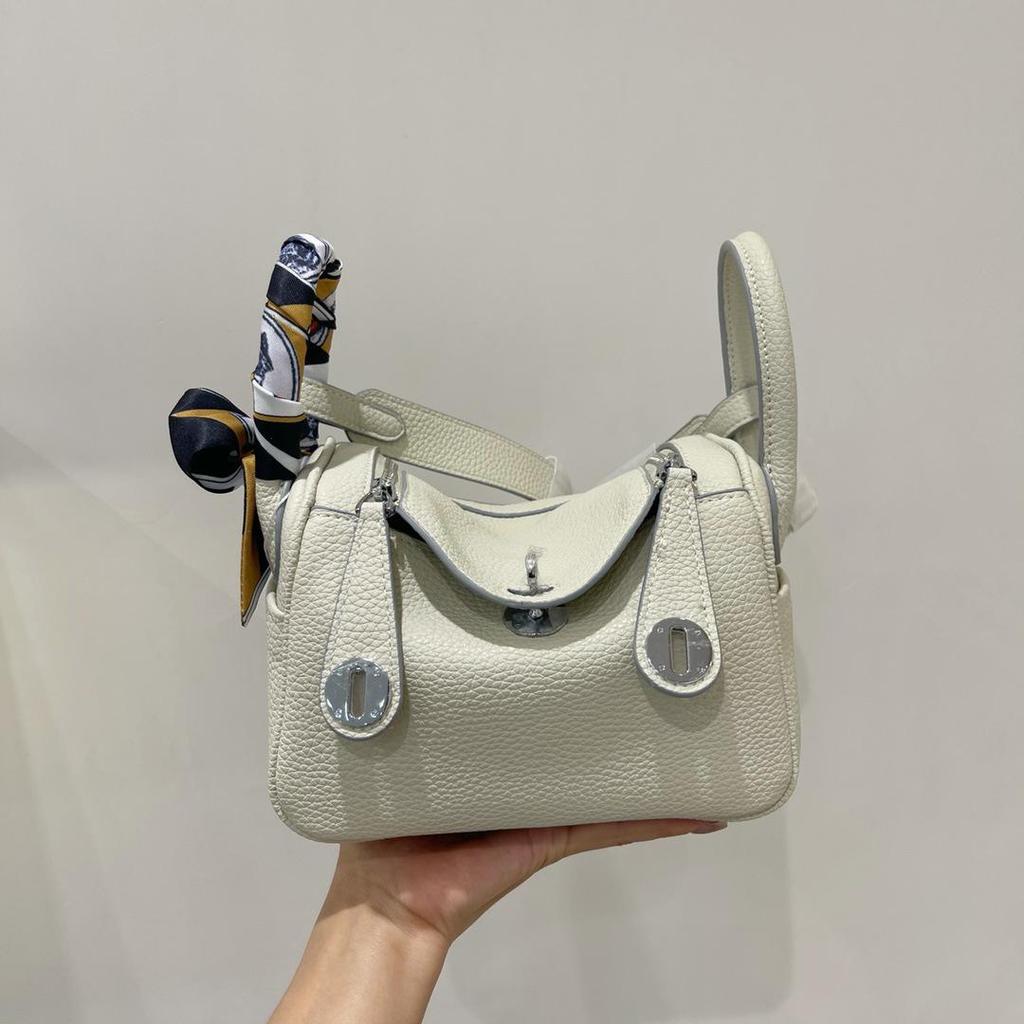 Bags 2024: New Women's Genuine Leather Lindy One-Shoulder Handbag & Crossbody Pillow Bag