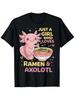 Nur ein Mädchen, das Ra Unisex Axolotl Grafik T-Shirt liebt Kawaii Anime Japanischer Feinschmecker Unisex Damen Sommer Kurzarm Freizeit-T-Shirt