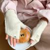 Neuer koreanischer Winterstil Halbfinger Einfarbig Schalenhandschuhe für Damen Mode Warm Gestrickt Büro Schreiben Radfahren Vielseitig