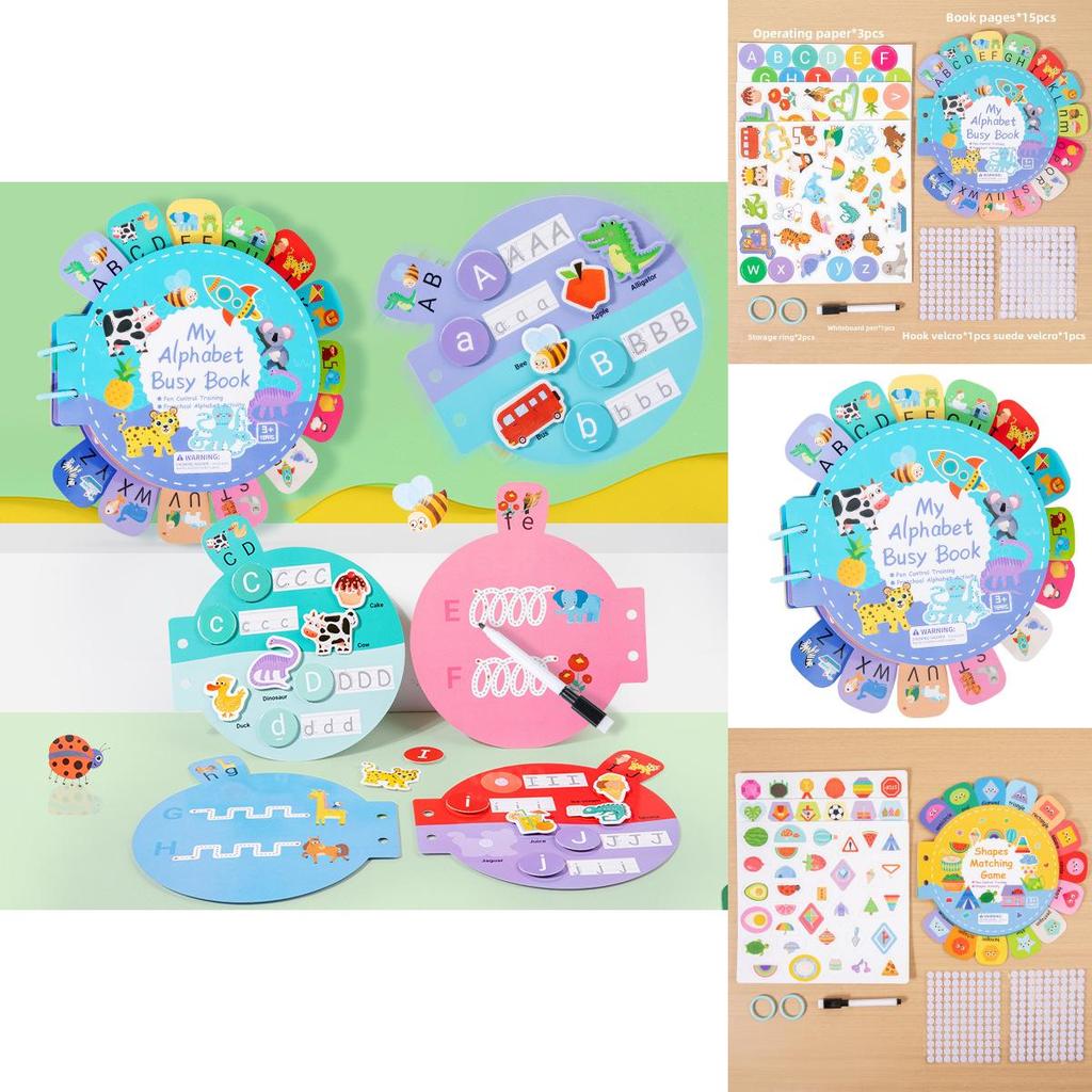 Childrens English Early Learning Quiet Book With Letter And Shape Tabs For Preschool Education