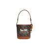COACH DAKOTA Coated Canvas With Leather Bucket Bag, Handbag, Crossbody Bag, Shoulder Bag Small Women's Black & Brown CJ828-B4TXN