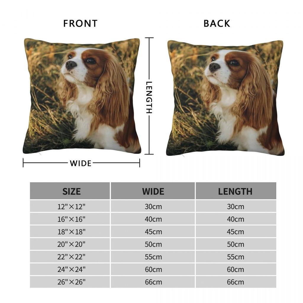 Custom Cavalier King Charles Spaniel Square Pillowcase Cushion Comfort Throw Pillow Sofa Cushions Used for Home Bedroom