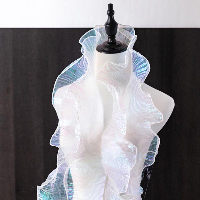 12cm Wide Mermaid Mesh Lace Trim for DIY Clothing: Necklines, Sleeves, Skirts, and Decorations.