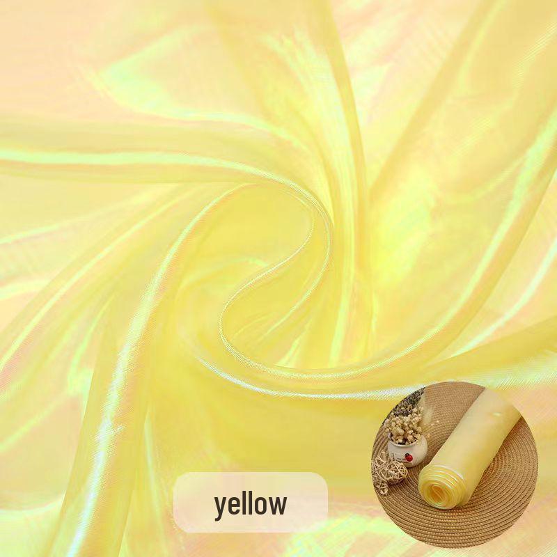 Seven-Color Iridescent Gauze Fabric for Costumes and Wedding Decor
