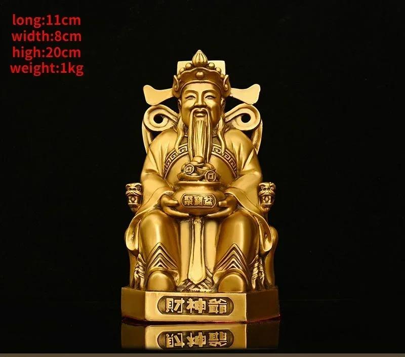 

Feng Shui Copper God of Wealth Ornaments Pot of Bronze Figure Statue Home Decor Office Desk Sculptures