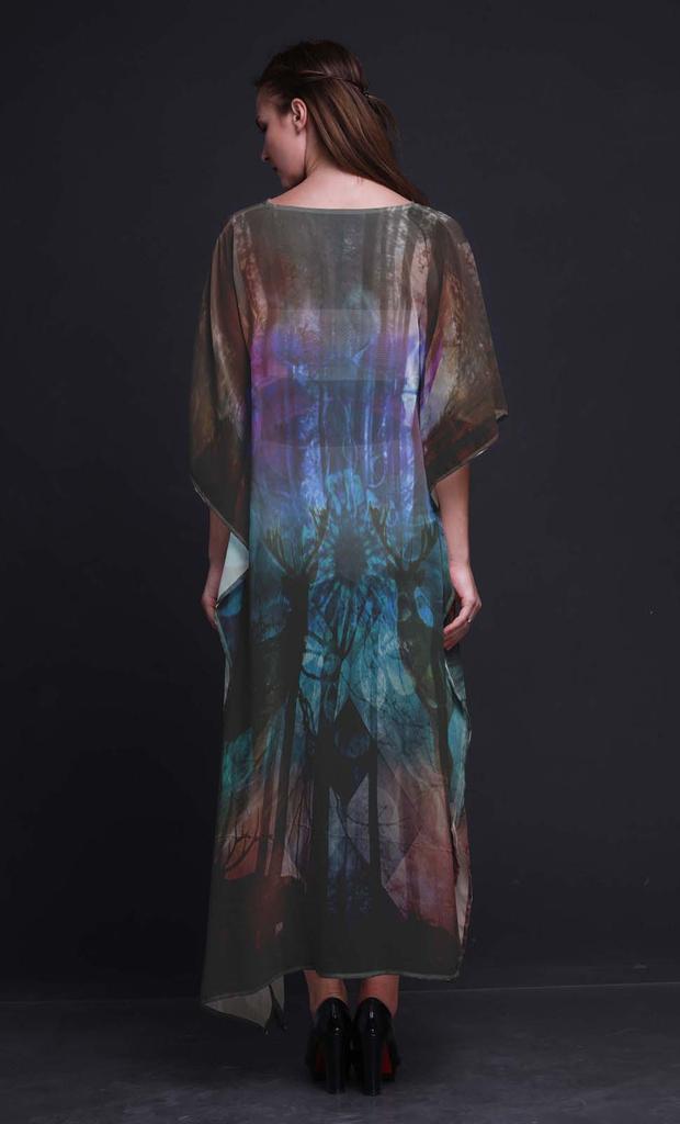 Phagun Deer Jungle Womens Long Beach Kaftan Beachwear Bikini Coverup Maxi
