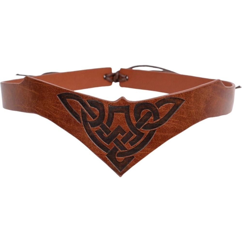 Cosplay Embossed Pattern Hairband PU Leather Headwear For Role Play Games and Costume Events