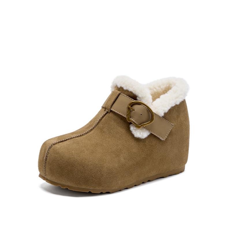 

Women s winter fleece new retro velcro anti-suede plush warm big-toe inner high-rise cotton shoes 39 верблюд