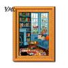 Vintage Style Photo Holder for Office Locker Cute Cat Magnetic Fridge Magnet, Wooden Picture Frame, Fun Reusable Frame Set Cabinets Scene Decor Metal
