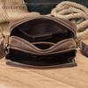 Czarny Anioł Retro Skóra Crazy Horse Męska Torba Na Ramię Crossbody