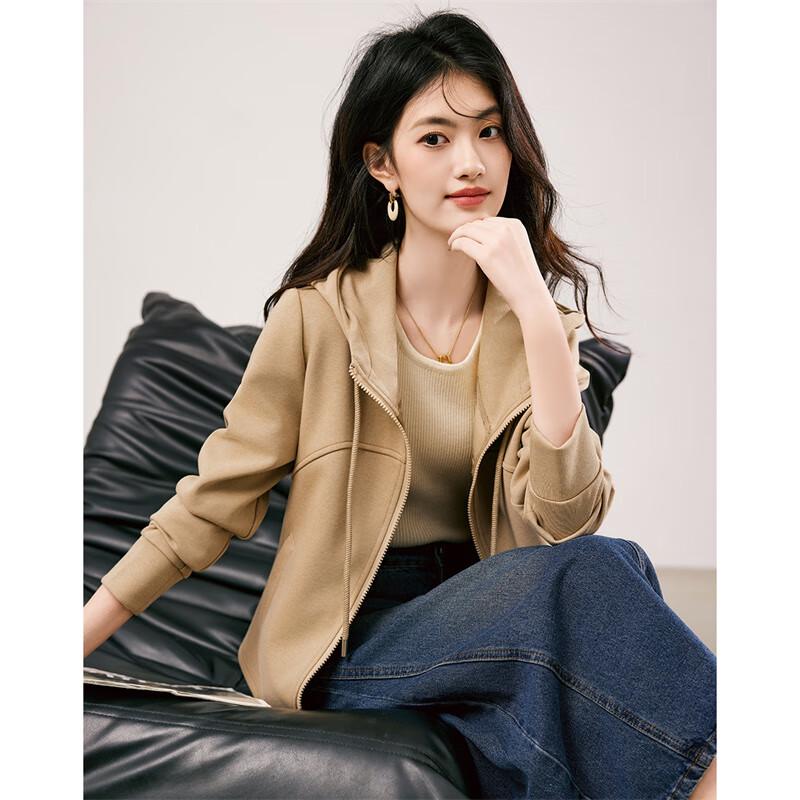 Women's Casual Hooded Short Sweatshirt Jacket