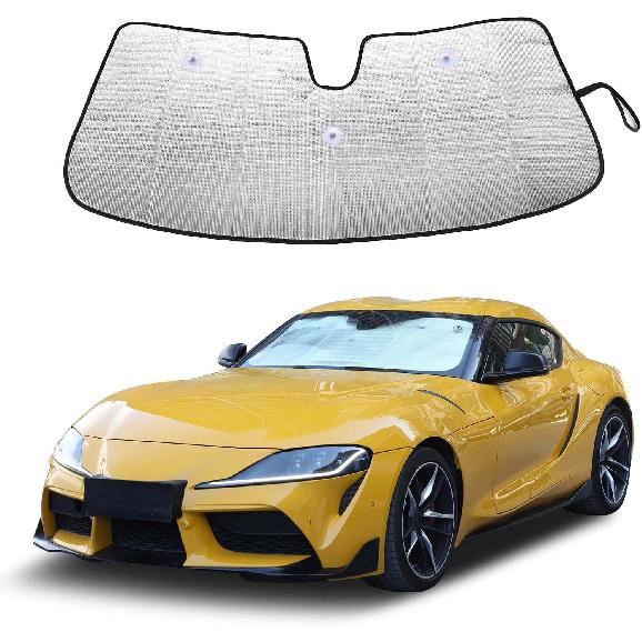 

Windshield Sunshade Fit for Toyota Supra GR A90 A91 MK5 2019-2026, Folding Car Sun Shade for Front Window, Auto Sun Protection Visors Blocks UV Rays
