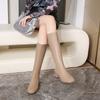 Boots for Women But Over the Knee 2024 New Soft Leather Thick Heel Thin High Boots Autumn and Winter British Style High Heel Knight Boots for Women