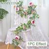 Artificial Peony Eucalyptus Garland, Fake Silk Flowers Wreath Vine for Home, Wall Hangings, Gardens, Arches, Wedding Party Decor