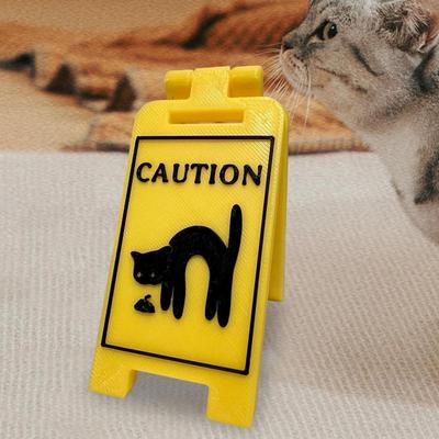 Lustiges Katzenkotz-Schild Haustierkatzen Garten Kotz-Warnschild Hunde Kotz-Schild Neuheit Schreibtischdekoration Für Katzenliebhaber Draußen