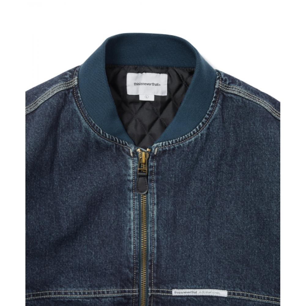 Thisisneverthat Denim Bomber Jacket Blue