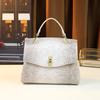 2024 Crocodile Pattern Patent Leather Women's Accordion Shoulder Bag - Fashionable, High-End Design