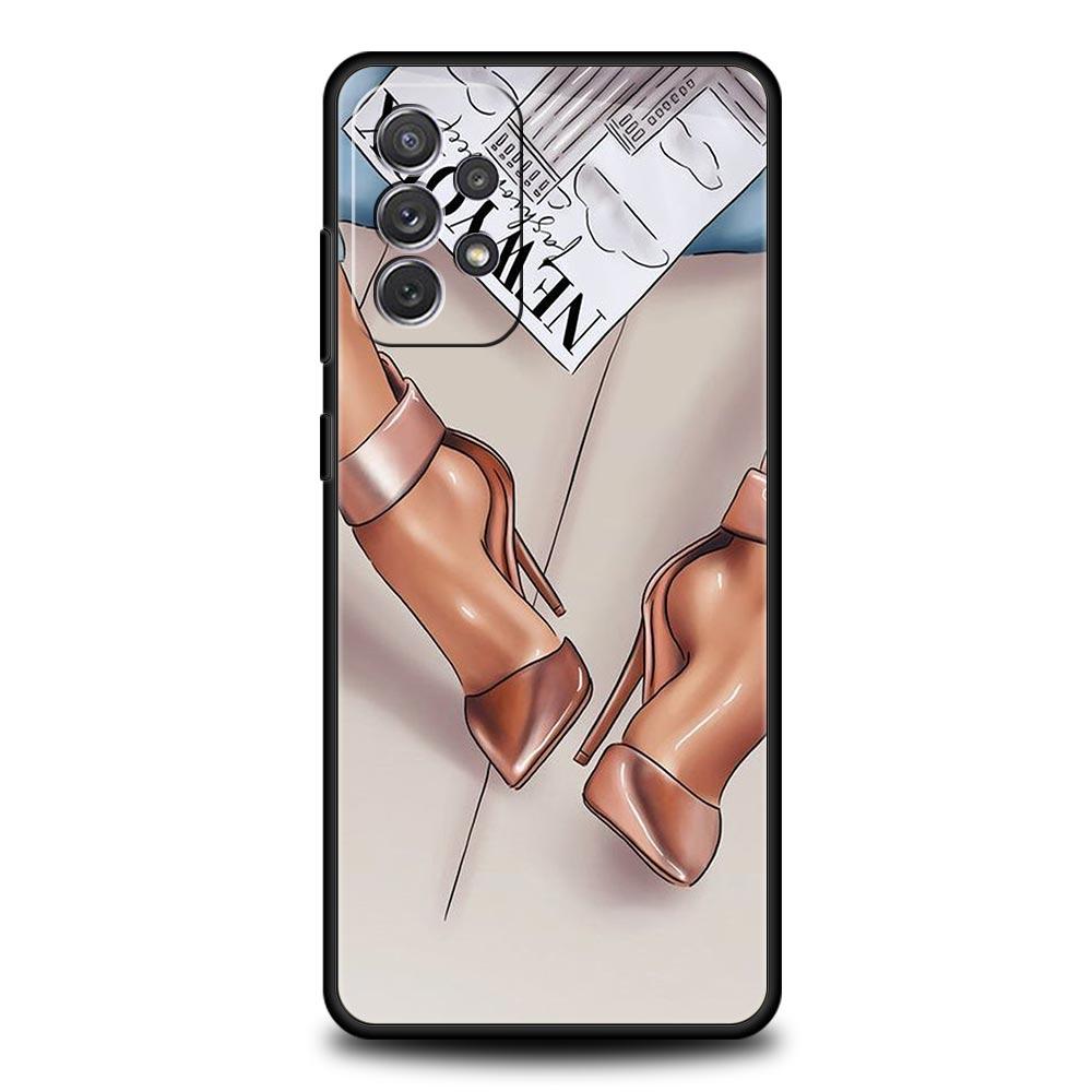 High Heels Girl Woman Phone Case For Samsung Galaxy A17 A07 A55 A35 A25 A15 A05 A33 A31 A23 A21s A13 A41 A73 A53 A51 A715G Cover