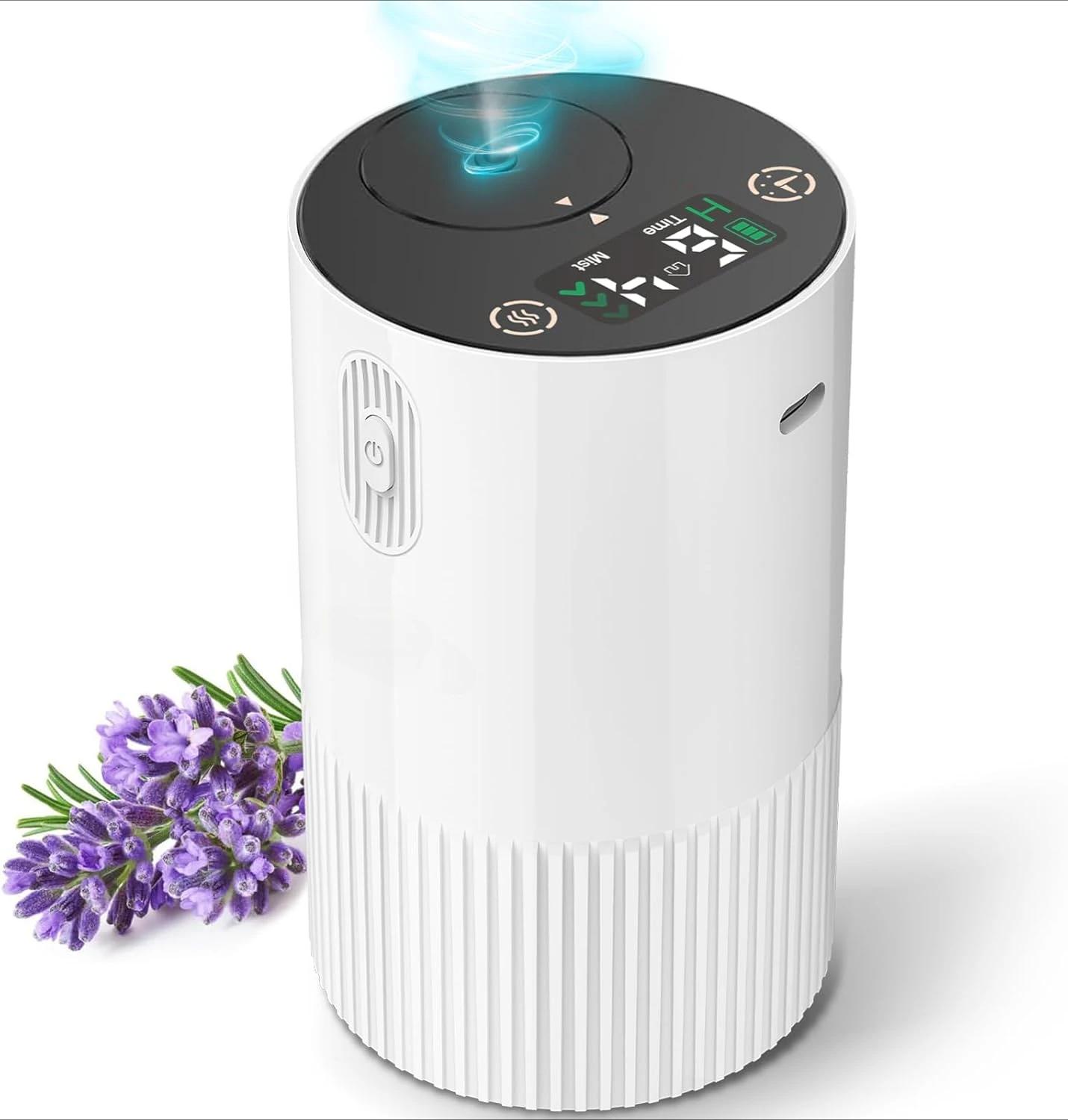 

Безводный небулайзер для эфирных масел Аккумуляторный Портативный Умный Беспроводной Цифровой дисплей Ароматерапия Распыляющий диффузор Холодный туман