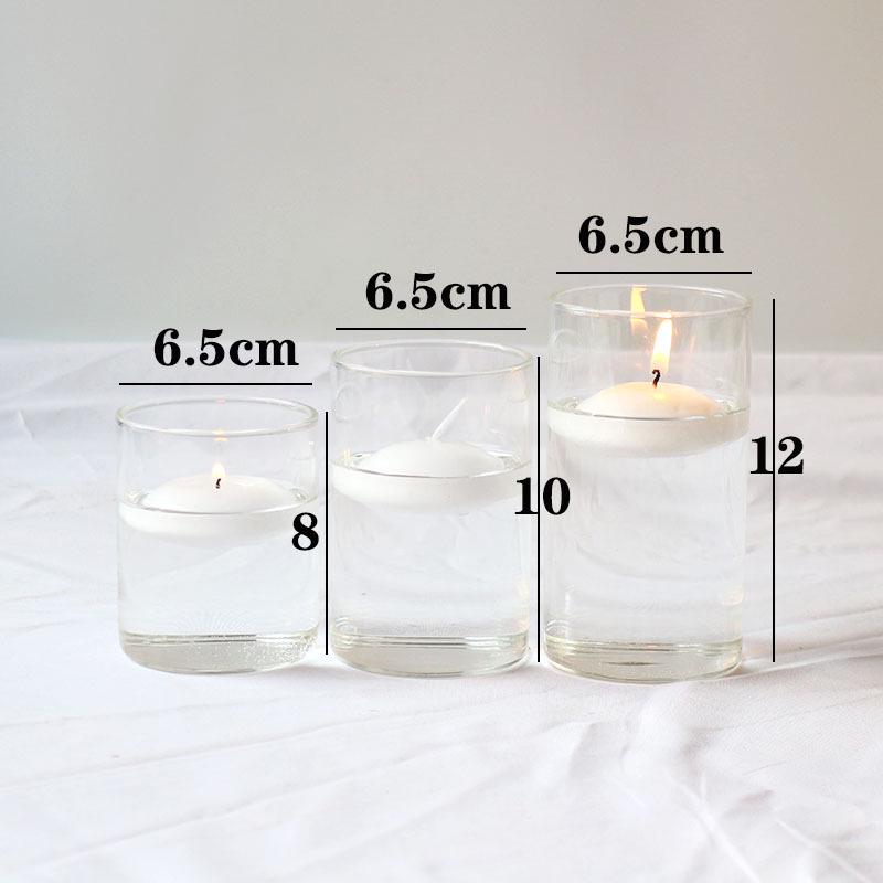 Glass Candle Holders for European Romantic Dinner, Wedding, Birthday, or Hotel Events - Floating Water Candles Included