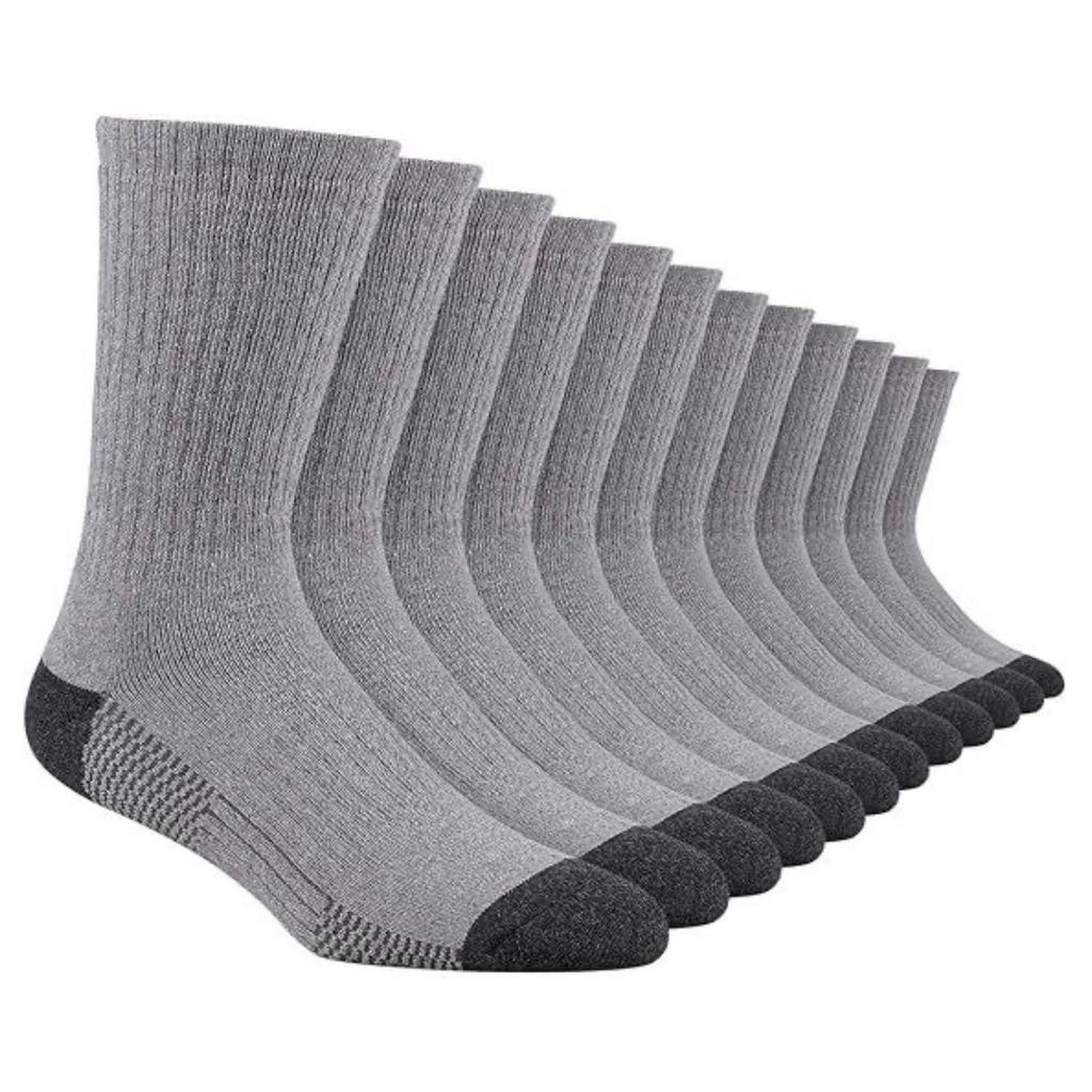 5 Pairs Of Men'S Tall Crew Work Socks Moisture Wicking Sports Socks