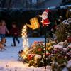Christmas Solar Light Outdoor Decoration Santa Kettle Stake Lamp Outdoor Solar Christmas Lights For Lawn Pathway Walkway Patio