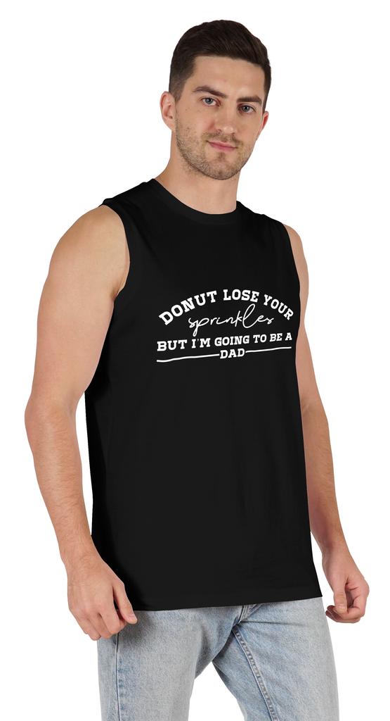 Inkmeso Men  s Tshirt   Donut Loose Your Sprinkles But I  m Going To Be A Dad   Graphic Tshirt For Pregnancy