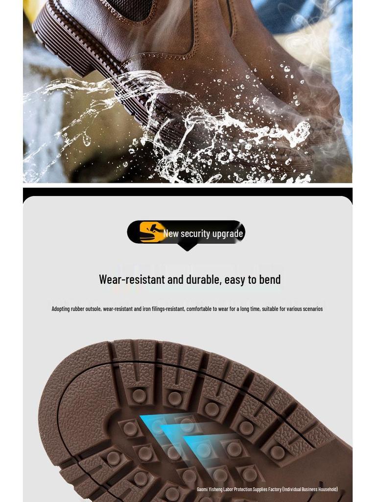 Lazy Man Slip-On Water-Resistant Work Shoes: Comfortable, Anti-Smash, Anti-Puncture, Compression-Resistant, Durable for Long Wear.
