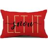 New Christmas Style Simple Letter Double-sided Printed Linen Pillow for Home Decoration, Sofa Waist Pillowcase