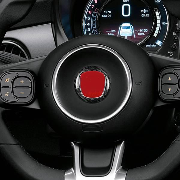 Fiat 500 (08+) Kolfiber Rattemblem Trimskydd