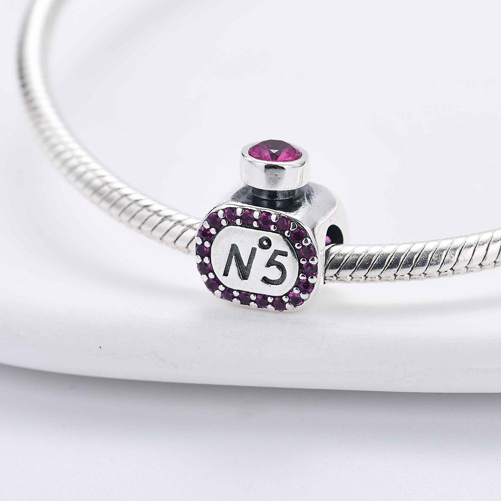 New 925 Silver Charm Bracelet DIY Women Jewelry Fashion Shopping Series Perfume High Heels Camera Bag Bead Fit Original