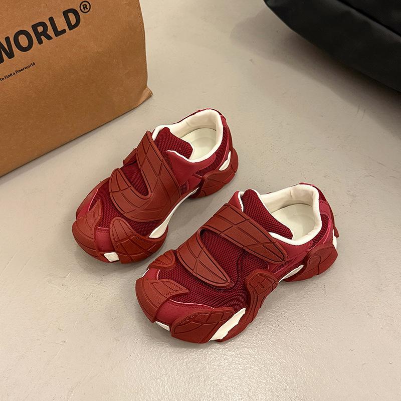 European Station Popular Velcro Octopus Daddy Shoes Women 2025 Autumn New Leather Breathable Versatile Casual Shoes