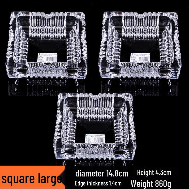 Buy One Get Two: Large Crystal Glass Ashtray for Home, Bedside, or Bar