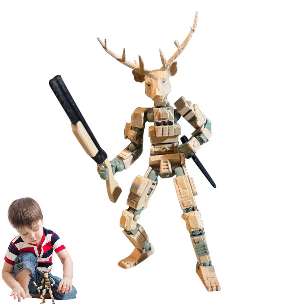 Parent-children Game Educational Toy Multiple Joints 3D Movable Figurine Robot Toy Standing Freely Pose Robot Desktop Decor