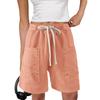 Women's Lightweight Elastic Waistband Cargo Shorts Knee Length Multi Pocket Utility Shorts with Drawstring Adjustable Fit