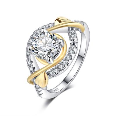 Explosiver Schmuck Neues Baxin Bajian Zirkon Gold Set Diamantfarbe Blumenring