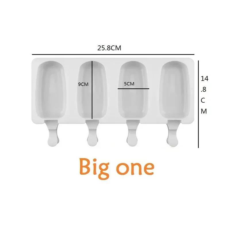 4/8 Hole Silicone Ice Cream Forms Popsicle Molds DIY Homemade Dessert Freezer Fruit Juice Ice Cube Maker Mould with Sticks 6