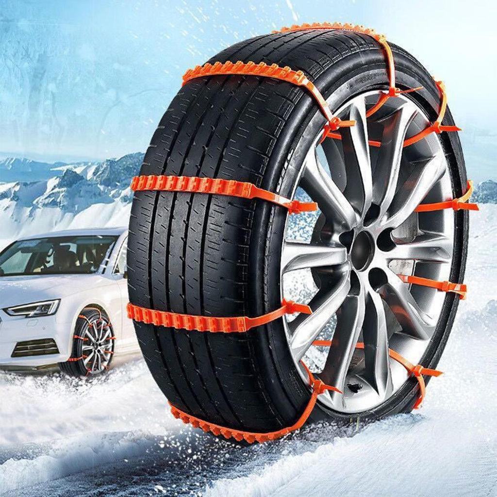 Snow Tire Chains 10 Pieces Automotive Tire Zip Ties for Snow Wheel Anti-Slip Chains for Sedan SUV Truck Outdoor Winter Driving