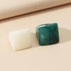 Korean Style Resin Trendy Retro Color Block 2-Piece Ring Set for Women
