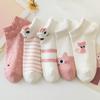 5Pairs Breathable Short Tube Socks Low Cut Bow Boat Socks Kawaii Shallow Socks  Spring Summer