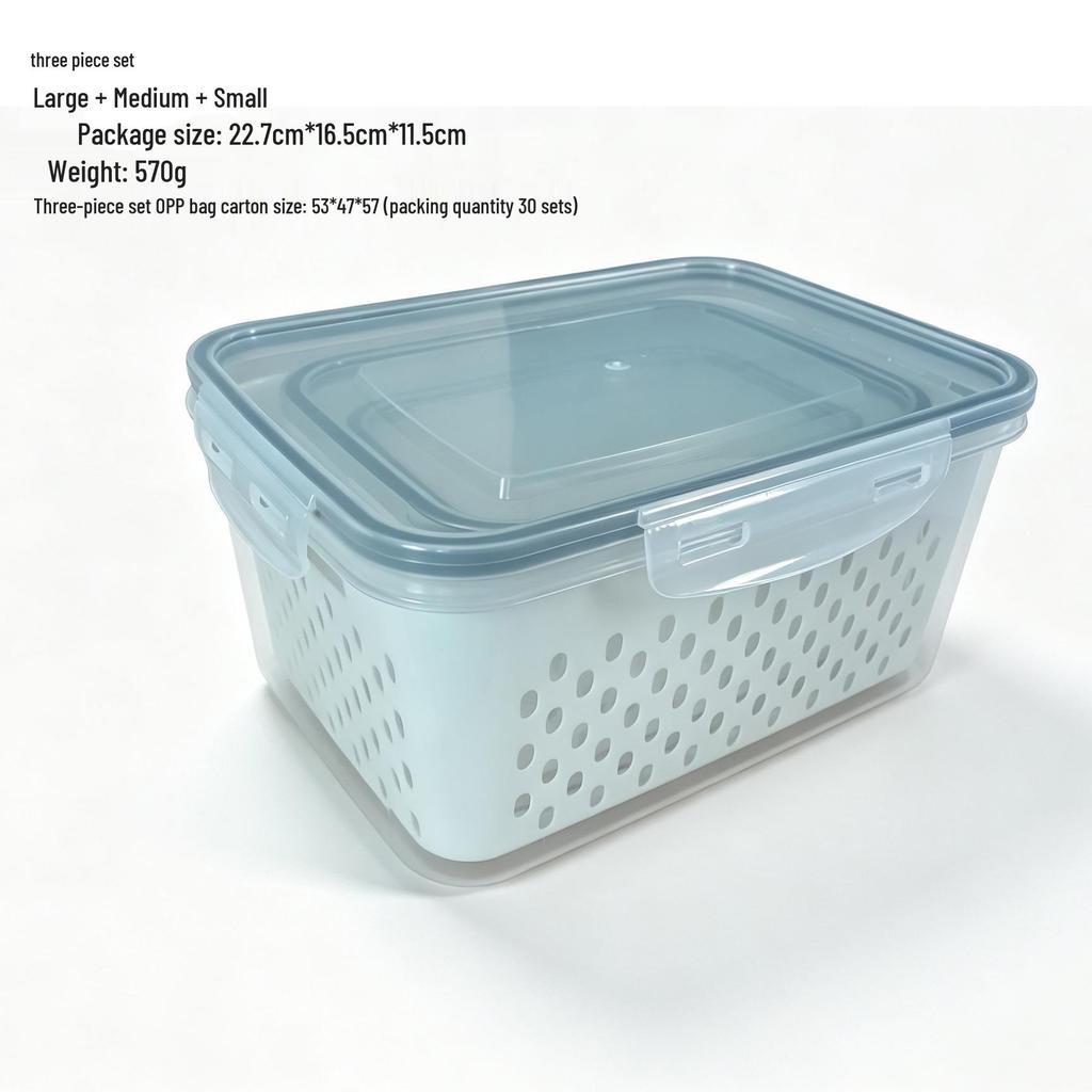 Dual-Layer Clear Fridge Storage Box with Dividers for Fruits & Veggies: Large Capacity, Breathable & Drainable Compartments