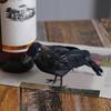 1 Set Feathered Crow Statue Handmade Realistic Looking Foam Fake Crow Ornament Indoor Outdoor Party Decoration